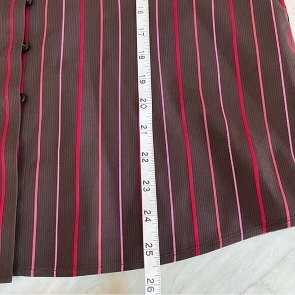 Talbots Womens Shirt Size 14 Wrinkle Resistant Button Down Striped Brown. - Picture 6 of 7